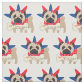 4 juli patriottische pugs stof (Swatch)