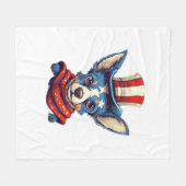 4 juli Patriottische Rat Terrier hond Fleece Deken (Voorkant (Horizontaal))