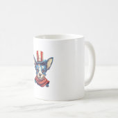 4 juli Patriottische Rat Terrier hond Koffiemok (Voorkant rechts)
