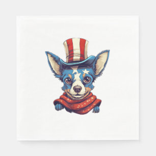 4 juli patriottische Rat Terrier hond  Servet