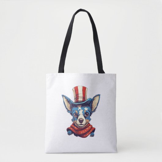 4 juli Patriottische Rat Terrier hond Tote Bag (Voorkant)