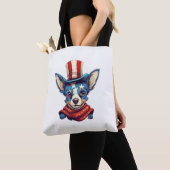 4 juli Patriottische Rat Terrier hond Tote Bag (Dichtbij)
