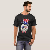4 juli Patriottische reus Panda Merica Vlag VS T-shirt (Voorkant volledig)