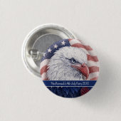 4 juli Patriottische Rode Witte Blauwe Adelaar Fee Ronde Button 3,2 Cm (Voorkant /achterkant)