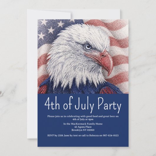 4 juli Patriottische Rode Witte Blauwe VS-feest  Kaart (Voorkant)