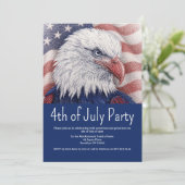 4 juli Patriottische Rode Witte Blauwe VS-feest  Kaart (Staand voorkant)