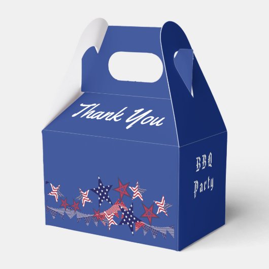 4 juli Patriottische sterren Amerikaanse vlag BBQ  Bedankdoosjes (Achterkant)