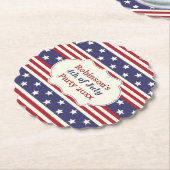 4 juli patriottische sterren en Stripes-partijnaam Kartonnen Onderzetters (Gekanteld)