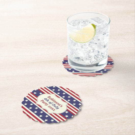 4 juli patriottische sterren en Stripes-partijnaam Kartonnen Onderzetters (Insitu)