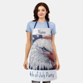 4 juli patriottische USA rood wit blauwe adelaar f Schort (Gedragen)