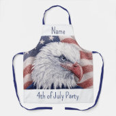 4 juli patriottische USA rood wit blauwe adelaar f Schort (Voorkant)