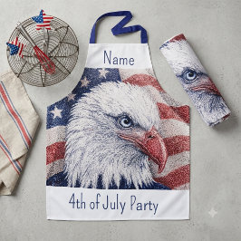 4 juli patriottische USA rood wit blauwe adelaar f Schort