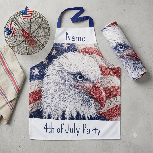4 juli patriottische USA rood wit blauwe adelaar f Schort