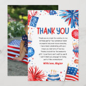 4 juli Patriottische Verjaardag Dank u kaart (Voorkant / Achterkant)