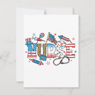4 juli patriottische verpleegster briefkaart