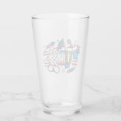 4 juli Patriottische Verpleegster Drink Glas (Achterkant)