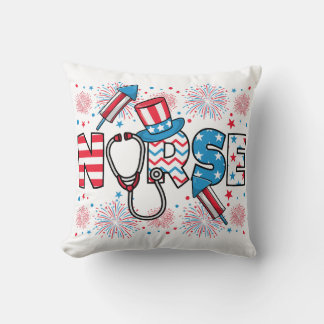 4 juli Patriottische Verpleegster Kussen