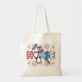 4 juli Patriottische Verpleegster Tote Bag