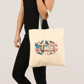 4 juli Patriottische Verpleegster Tote Bag (Voorkant (product))