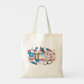 4 juli Patriottische Verpleegster Tote Bag (Achterkant)