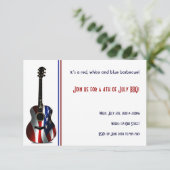 4 juli patriottische vlag gitaar kaart (Staand voorkant)