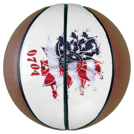 4 juli patriottische vredesventilator basketbal (Verticaal)