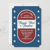 4 juli Patriottische Vrijheid Backyard BBQ Party Kaart (Voorkant)