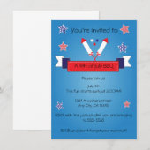 4 juli patriottische vuurwerk uitnodiging (Voorkant / Achterkant)