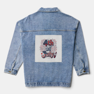 4 juli Patriottische Vuurwerk Vintage T-shirt Desi Denim Jacket