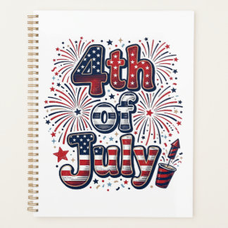 4 juli Patriottische Vuurwerk Vintage T-shirt Desi Planner