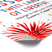 4 juli Patriottische Vuurwerk Zomer Dessert Teken Poster (Hoek)