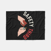 4 juli Patriottische vuurwerkveiligheid Derde Fleece Deken (Voorkant (Horizontaal))