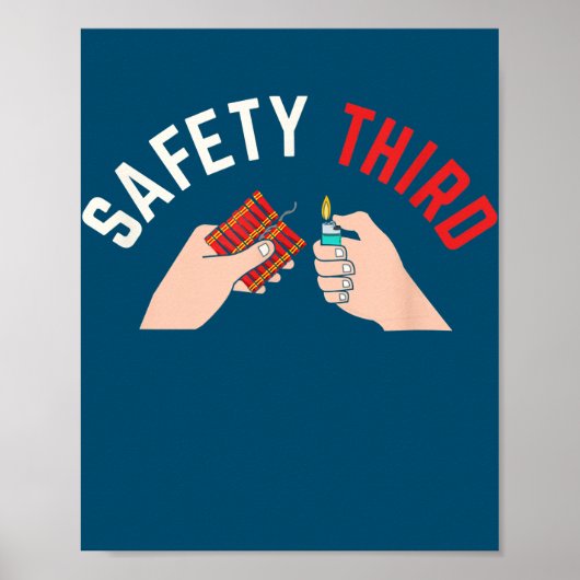 4 juli Patriottische vuurwerkveiligheid Derde Poster (Voorkant)