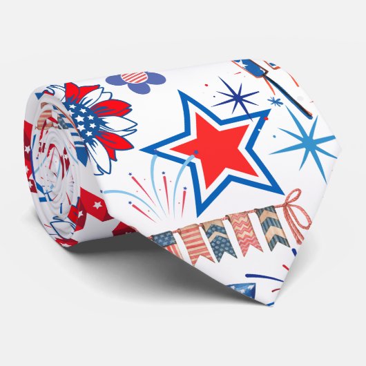 4 juli Patroon 01x4 Stropdas (Opgerold)