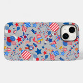4 juli Patroon 04x4 LGrey BG Case-Mate iPhone Case (Achterkant (horizontaal))