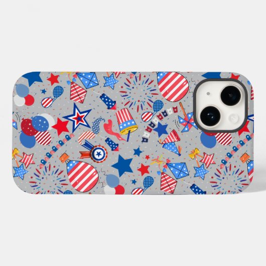 4 juli Patroon 04x4 LGrey BG Case-Mate iPhone Case (Achterkant (horizontaal))