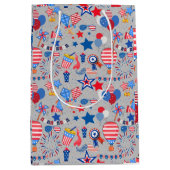 4 juli Patroon 04x4 LGrey BG Medium Cadeauzakje (Voorkant)
