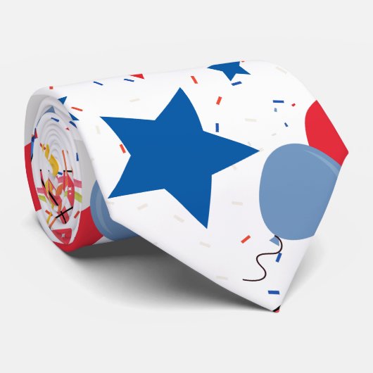 4 juli Patroon 04x4 Stropdas (Opgerold)