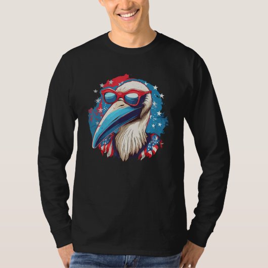 4 juli pelikaan grafisch t-shirt (Voorkant)