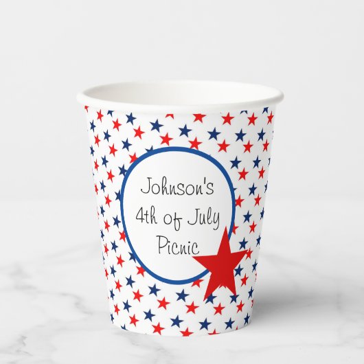 4 juli Persoonlijke Tekst Feest Papieren Bekers (Voorkant)