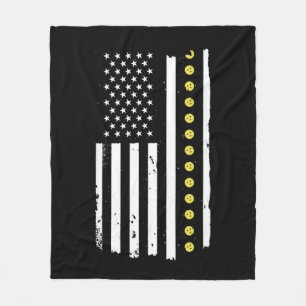 4 juli Pickleball Patriottische Vlag Cadeaus Fleece Deken