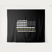 4 juli Pickleball Patriottische Vlag Cadeaus Wandkleed (Voorkant (horizontaal))