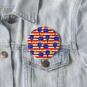 4 juli Pickleball Red White Blue Yellow Balls Ronde Button 7,6 Cm (In situ)