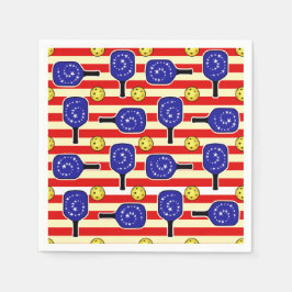4 juli Pickleball Red White Blue Yellow Balls Servet