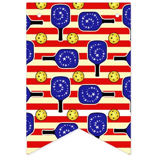 4 juli Pickleball Red White Blue Yellow Balls Vlaggetjes (Tweede vlag)