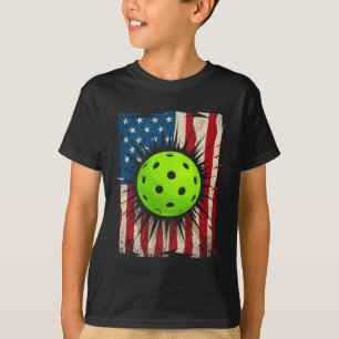 4 juli Pickleball-shirt Grappige Amerikaanse vlag  T-shirt