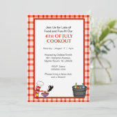 4 juli Picknick/Cookout Kaart (Staand voorkant)