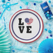 4 juli picknick, rood blauw wit patriottische part papieren bordje (Feest)