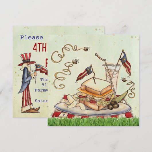 4 juli Picnic nodigt uit Kaart (Voorkant / Achterkant)