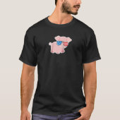4 juli Piggy Pig Funny Amerikaanse Vlag Verenigde T-shirt (Voorkant)